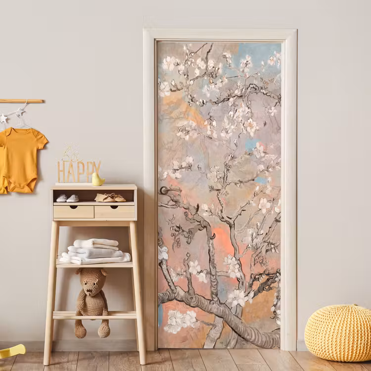 Amandelbloesem - Kunst - Van Gogh - Pastel deurposter klein -sfeer4