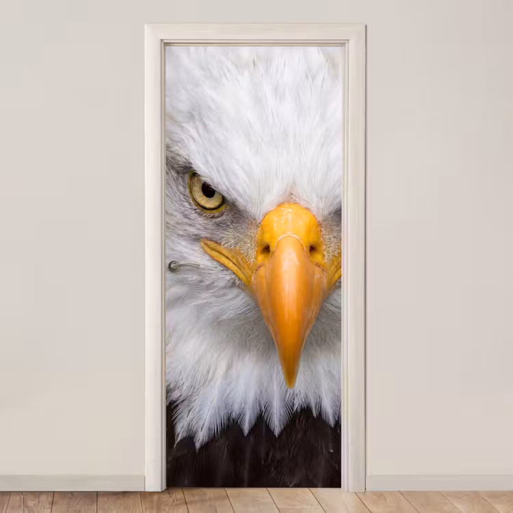 Amerikaans - Zeearend - Portret - Geel deurposter klein -3d_beige