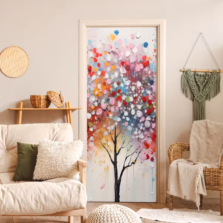 Kunst - Bomen - Natuur - Acryl deurposter klein -sfeer2