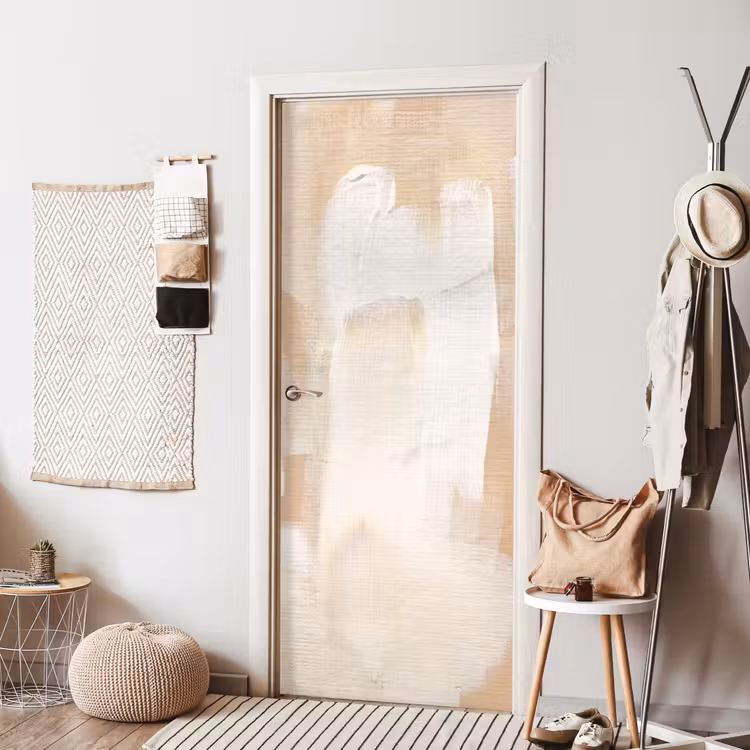 Kunst - Wit - Beige - Modern deurposter klein -sfeer6