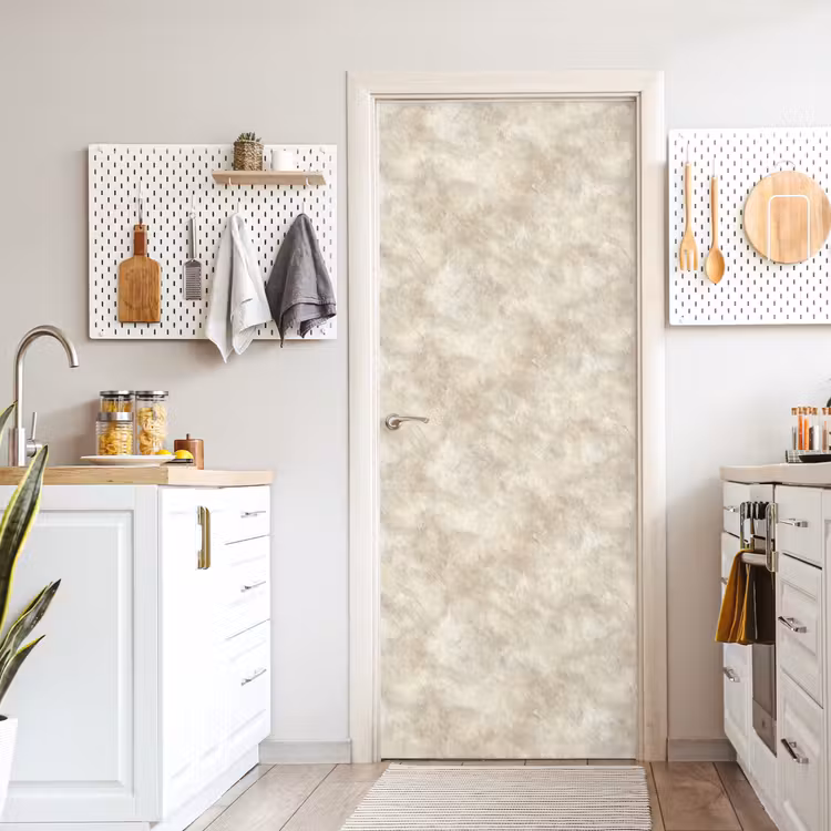 Beige - Reliƫfstructuur - Natuursteen deurposter klein 289 -sfeer5