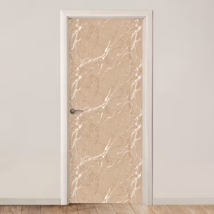 Beige - Marmer - Organisch - Wit deurposter klein 289 -3d_beige