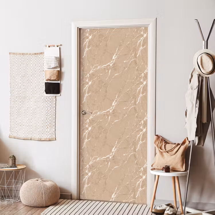 Beige - Marmer - Organisch - Wit deurposter klein 289 -sfeer6