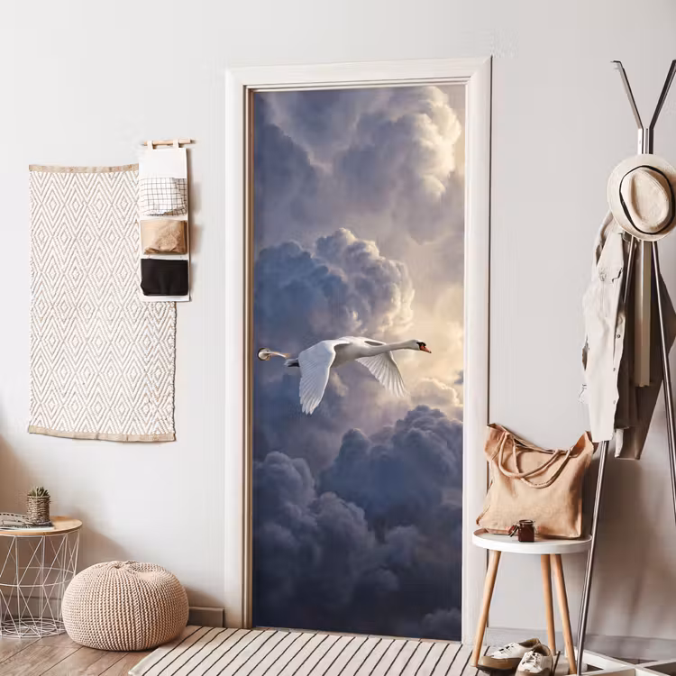 Vogel - Vliegend - Natuur - Wit - Wolken deurposter klein -sfeer6