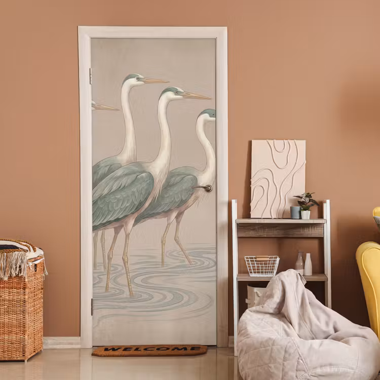 Vogel - Water - Natuur - Vintage deurposter klein -sfeer1