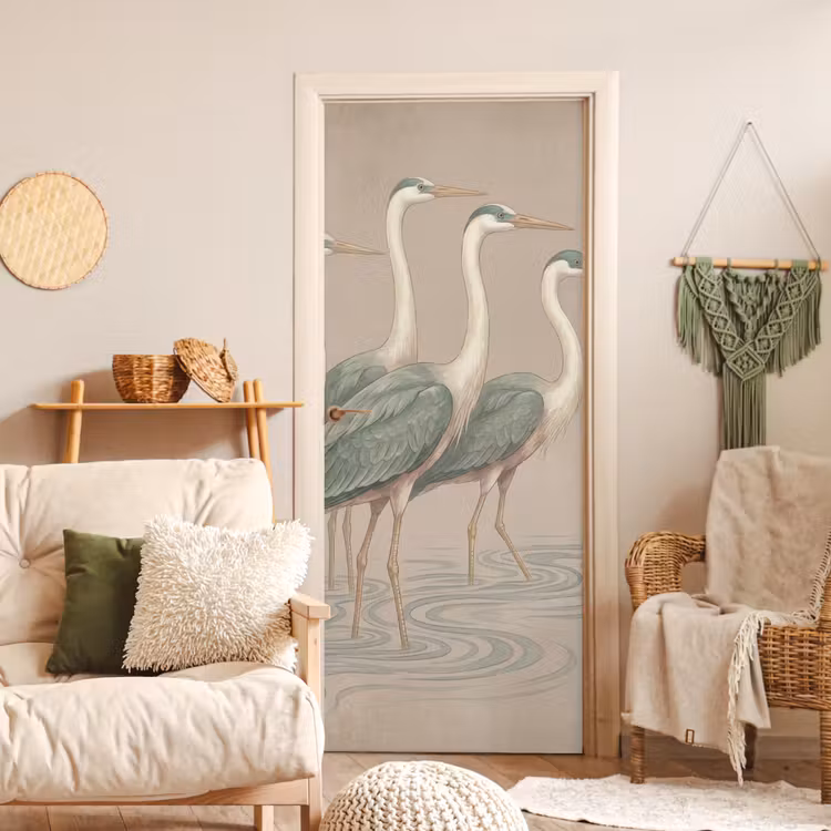 Vogel - Water - Natuur - Vintage deurposter klein -sfeer2