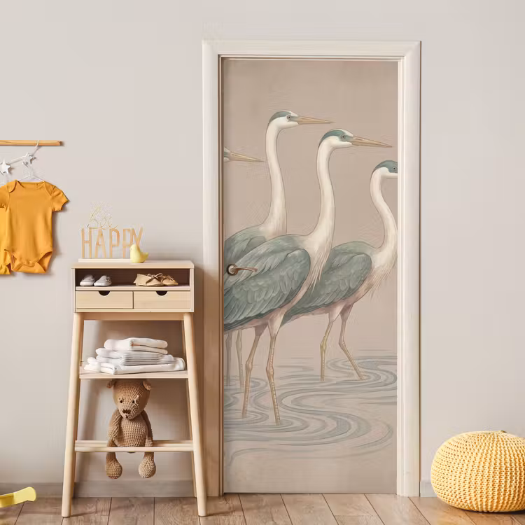 Vogel - Water - Natuur - Vintage deurposter klein -sfeer4