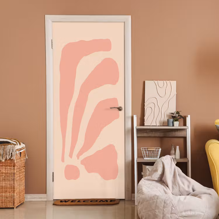 Bohemian - Roze - Pastel - Abstract deurposter klein -sfeer1
