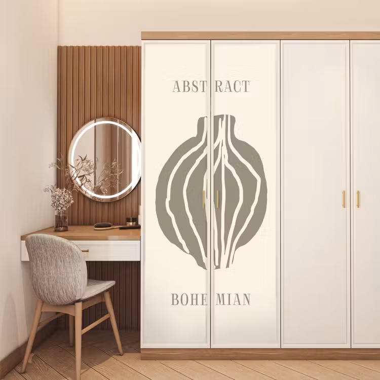 Boho - Groen - Abstract deurposter klein -sfeer3