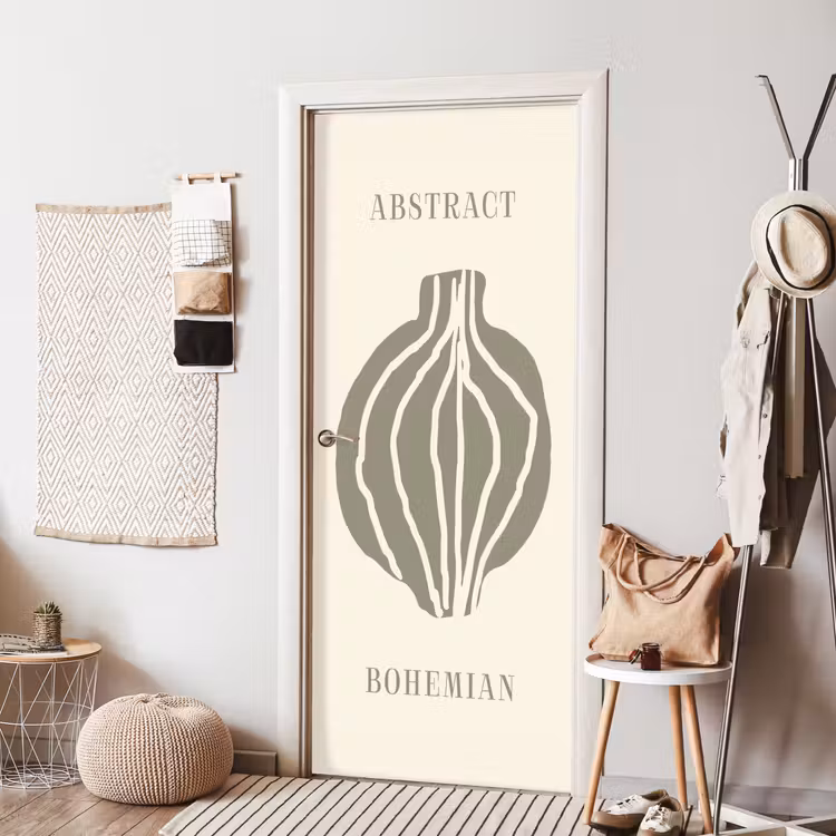 Boho - Groen - Abstract deurposter klein -sfeer6