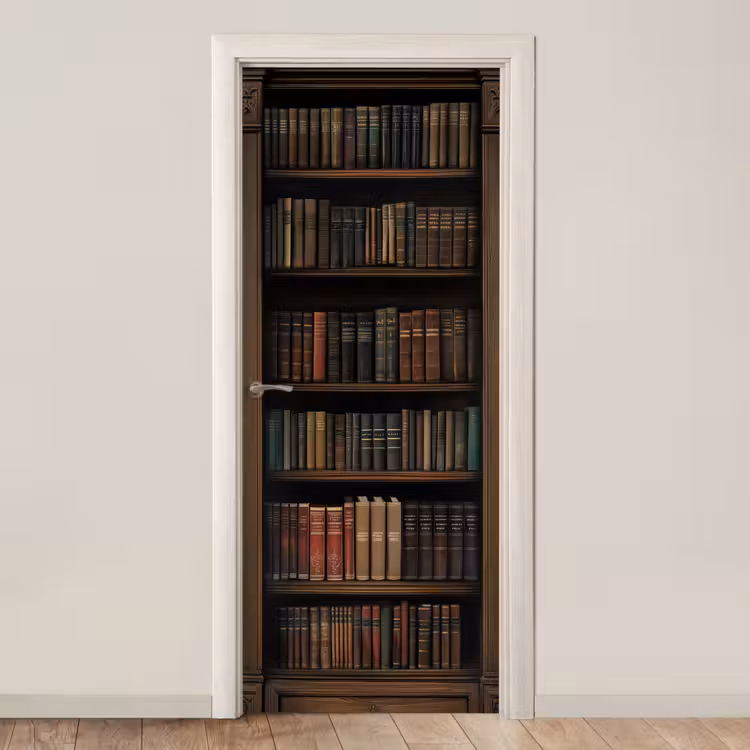 Boekenkast - Vintage - Bruin deurposter klein -3d_beige