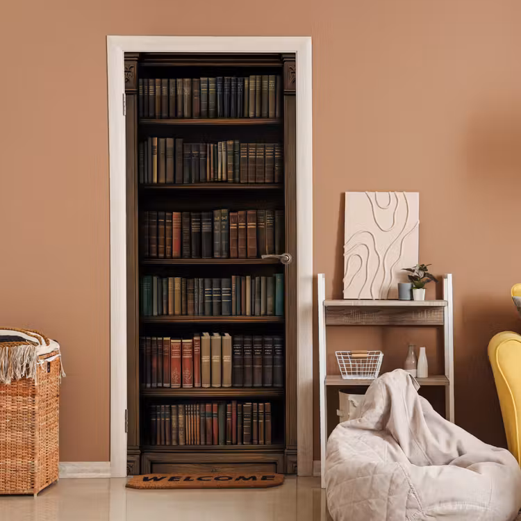 Boekenkast - Vintage - Bruin deurposter klein -sfeer1