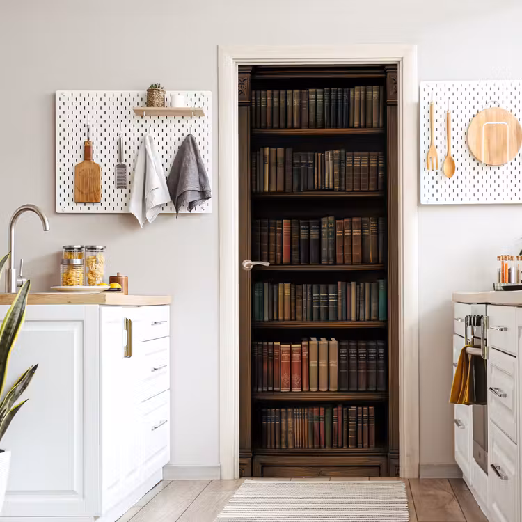 Boekenkast - Vintage - Bruin deurposter klein -sfeer5