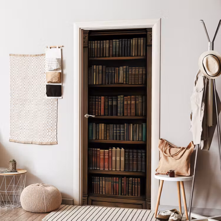 Boekenkast - Vintage - Bruin deurposter klein -sfeer6