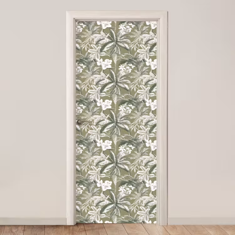 Botanisch - Bloemen - Groen deurposter klein 289 -3d_beige