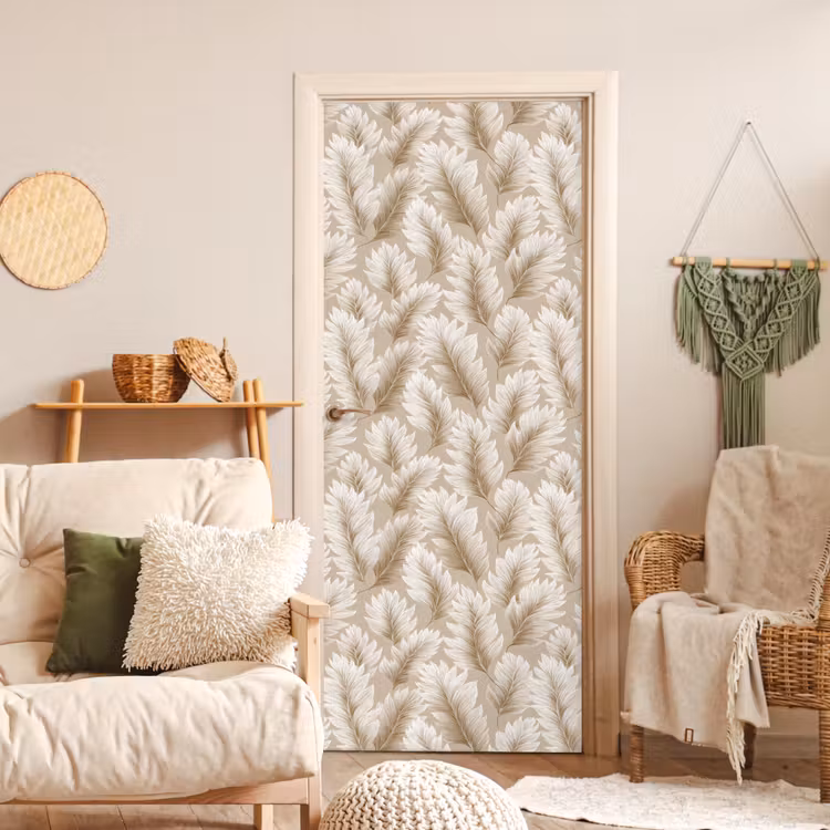 Botanisch - Patroon - Beige deurposter klein 289 -sfeer2