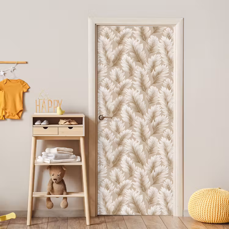 Botanisch - Patroon - Beige deurposter klein 289 -sfeer4