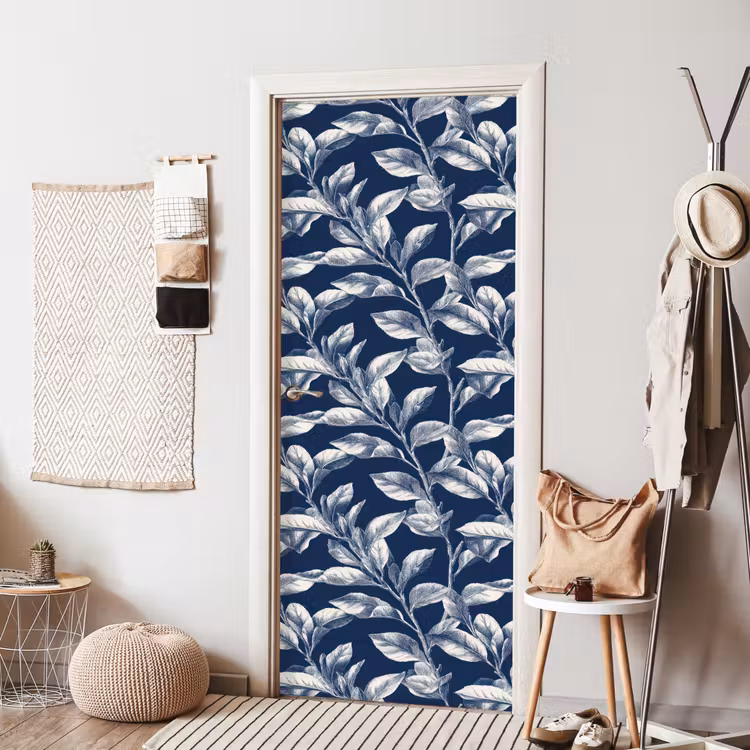 Botanisch - Patroon - Blauw deurposter klein 289 -sfeer6