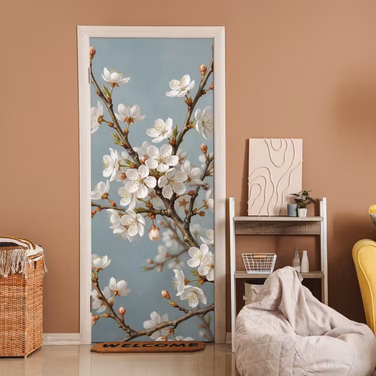 Botanisch - Stilleven - Blauw deurposter klein -sfeer1