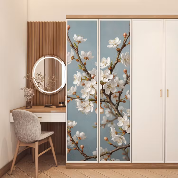 Botanisch - Stilleven - Blauw deurposter klein -sfeer3