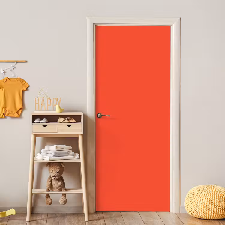 Burnt - Coral - Oranje deurposter klein 289 -sfeer4