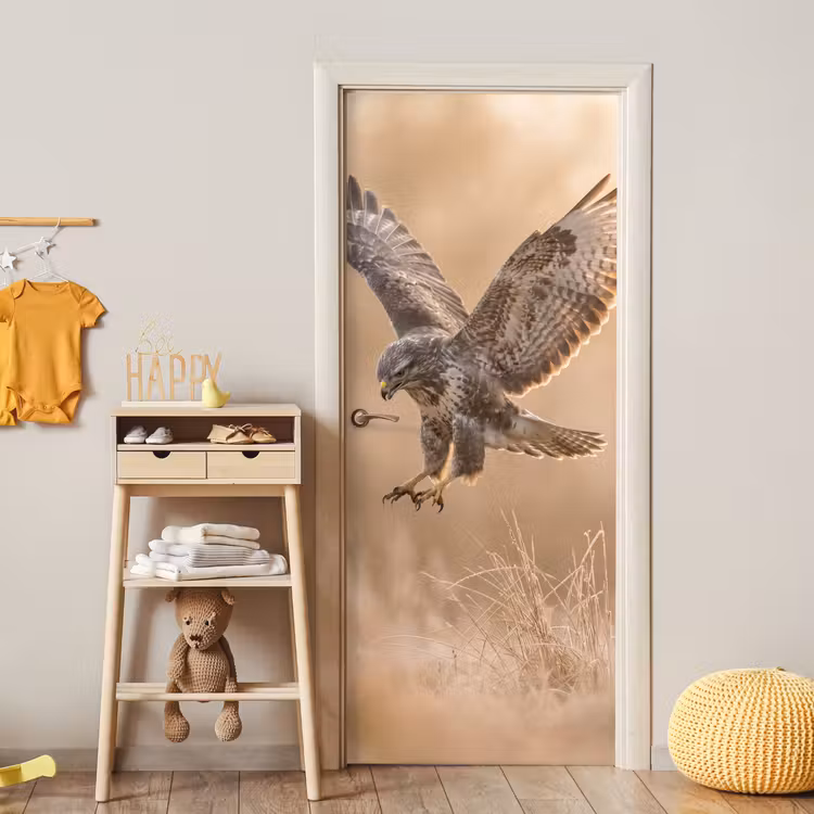 Buizerd - Roofvogel - Natuur - Bruin deurposter klein -sfeer4
