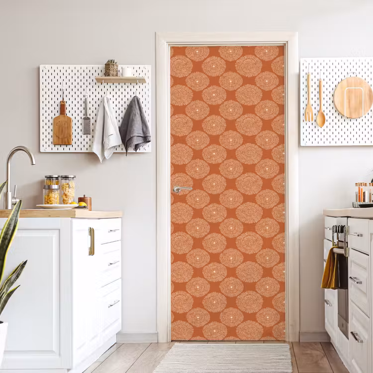 Cirkels - Grafisch - Patroon - Terracotta deurposter klein 289 -sfeer5