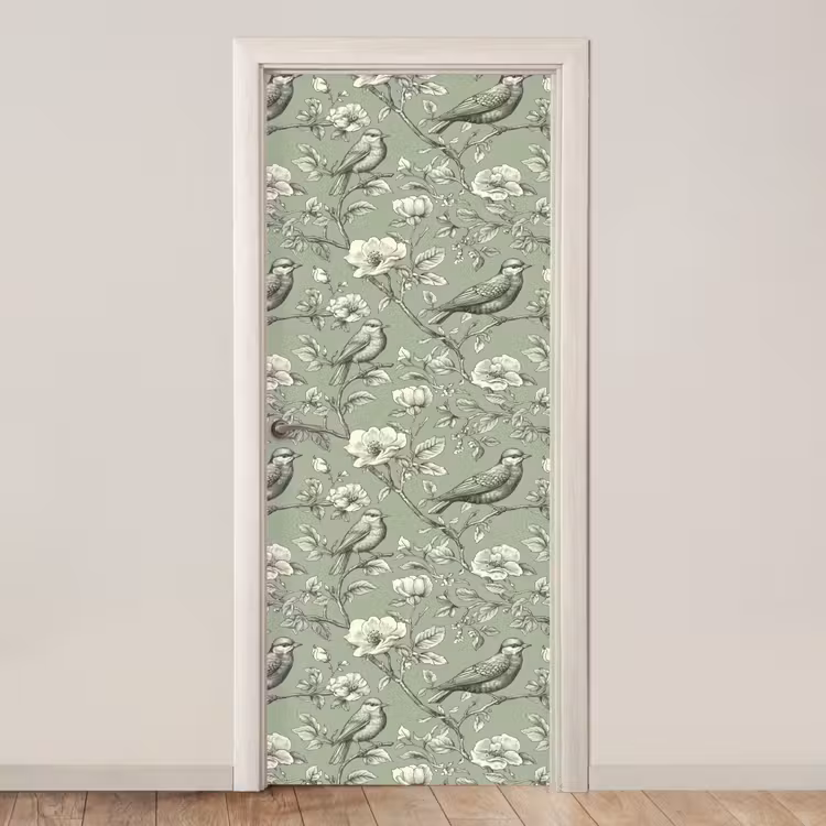 Klassiek - Botanisch - Groen deurposter klein 289 -3d_beige