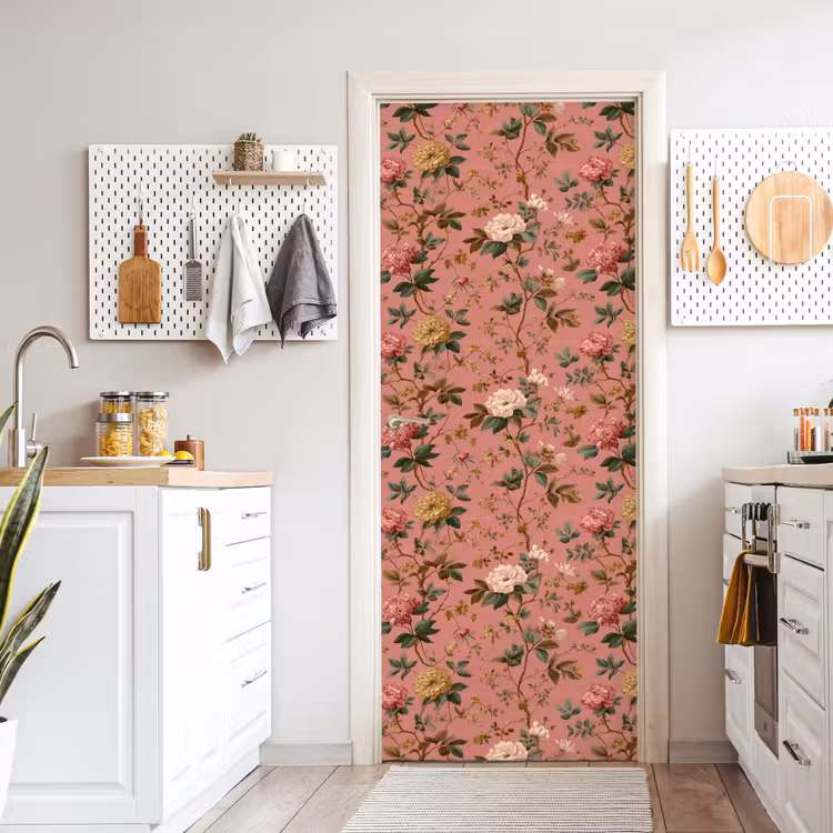 Klassiek - Botanisch - Roze deurposter klein 289 -sfeer5