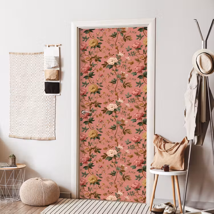 Klassiek - Botanisch - Roze deurposter klein 289 -sfeer6