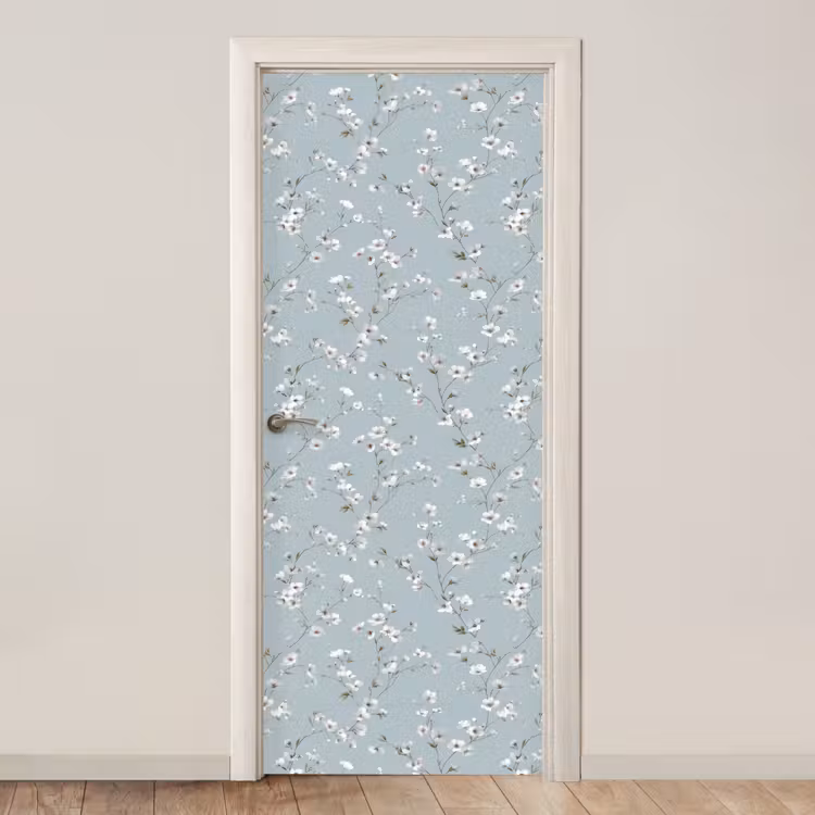 Klassiek - Bloemen - Blauw deurposter klein 289 -3d_beige