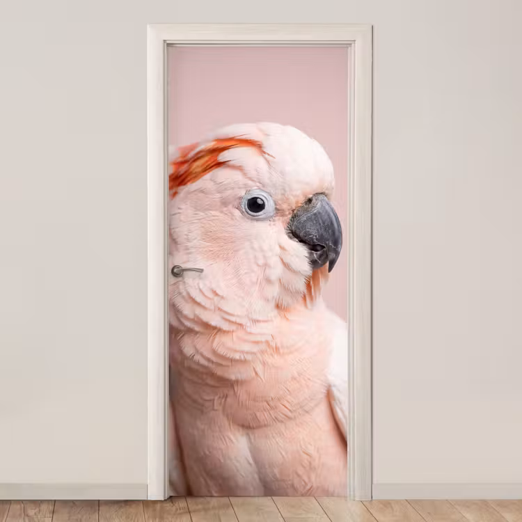 Kaketoe - Portret - Roze deurposter klein -3d_beige