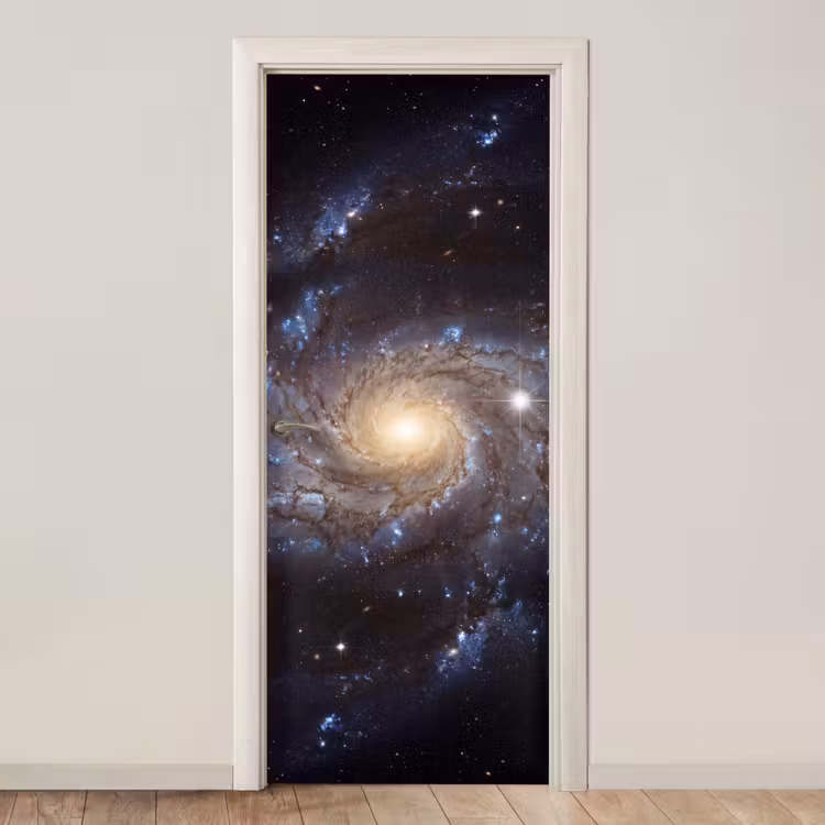 Kosmos - Sterrenstelsel - Donker deurposter klein -3d_beige