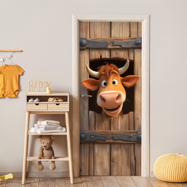 Koe - Bruin - Boerderij - Schuur - Raam deurposter klein -sfeer4