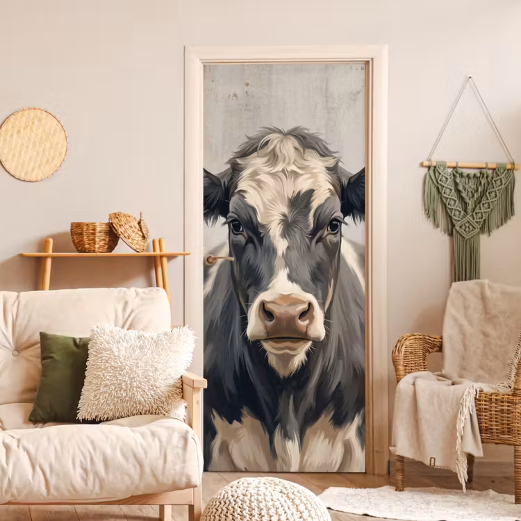 Koe - Portret - Dieren - Modern deurposter klein -sfeer2