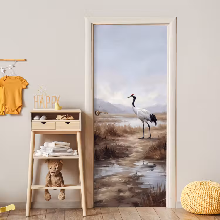 Kraanvogel - Natuur - Realistisch deurposter klein -sfeer4