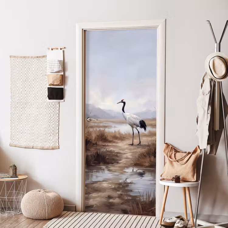 Kraanvogel - Natuur - Realistisch deurposter klein -sfeer6