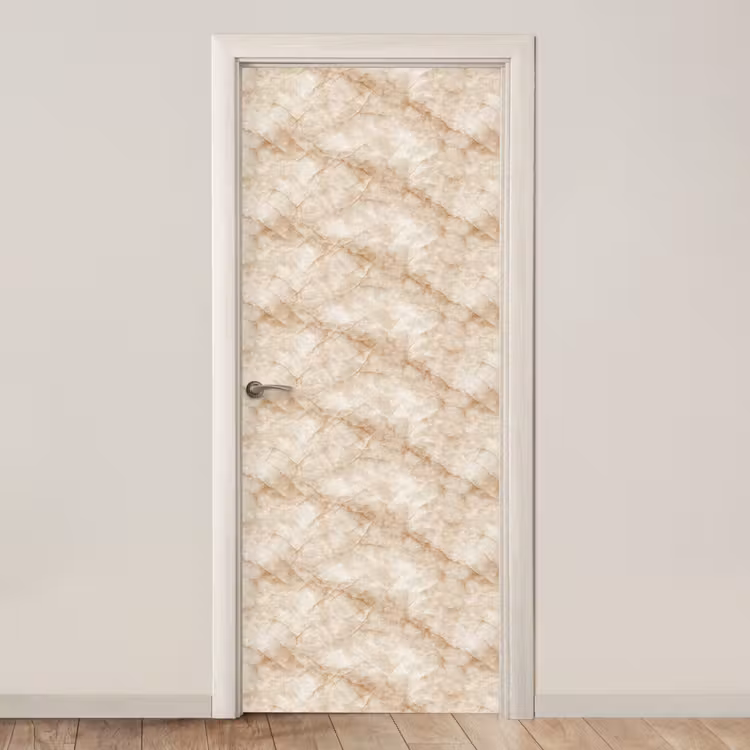 Kristalstructuur - Bruin - Marmer deurposter klein 289 -3d_beige