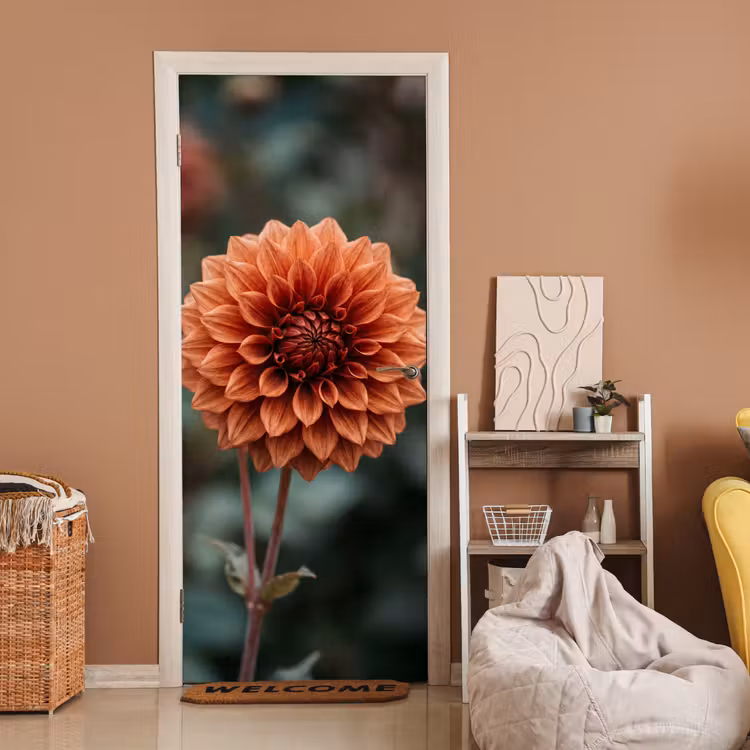 Dahlia - Bloem - Natuur - Sfeervol deurposter klein -sfeer1