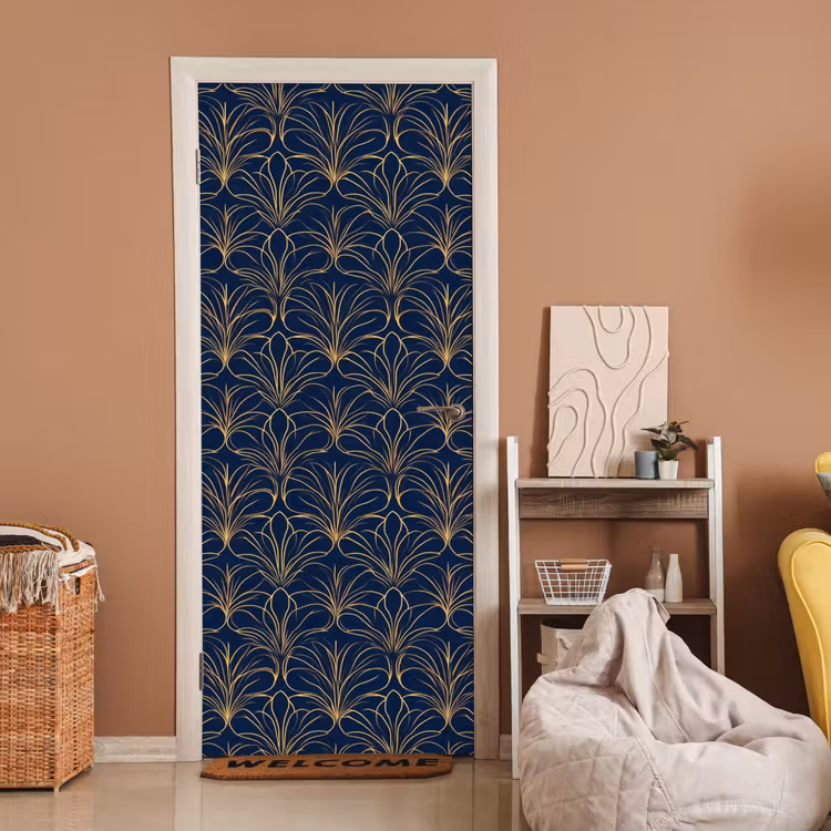 Deco - Waaier - Blauw deurposter klein 289 -sfeer1