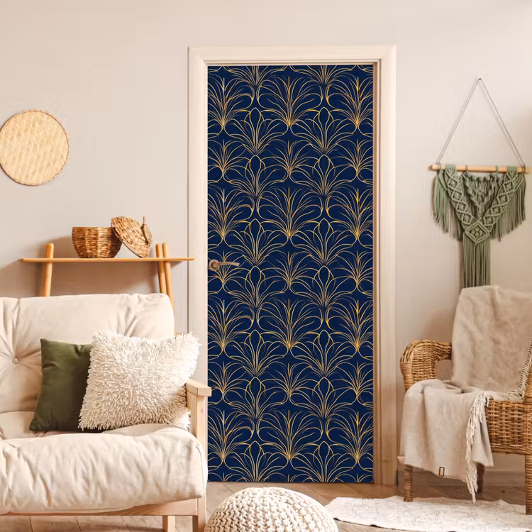Deco - Waaier - Blauw deurposter klein 289 -sfeer2