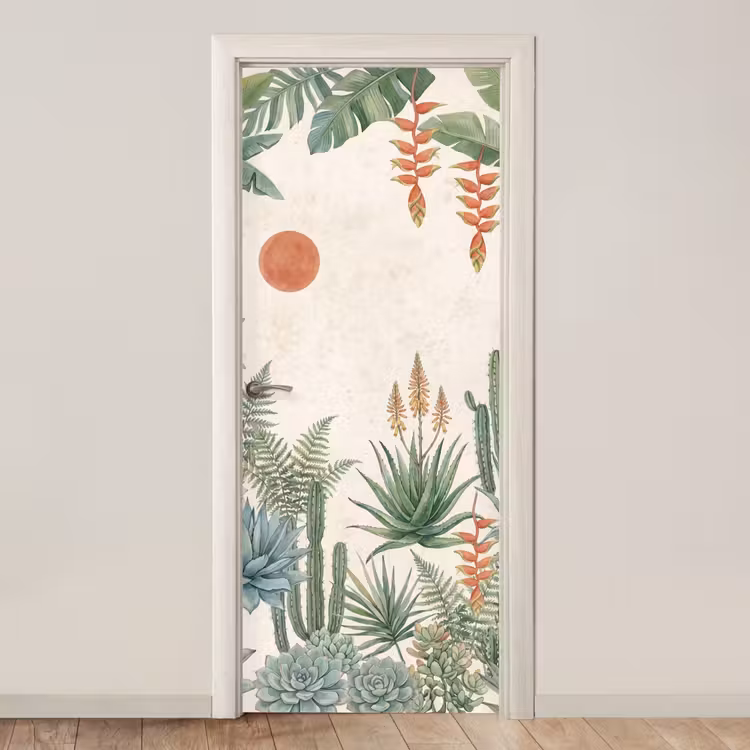 Woestijn - Planten - Groen deurposter klein -3d_beige