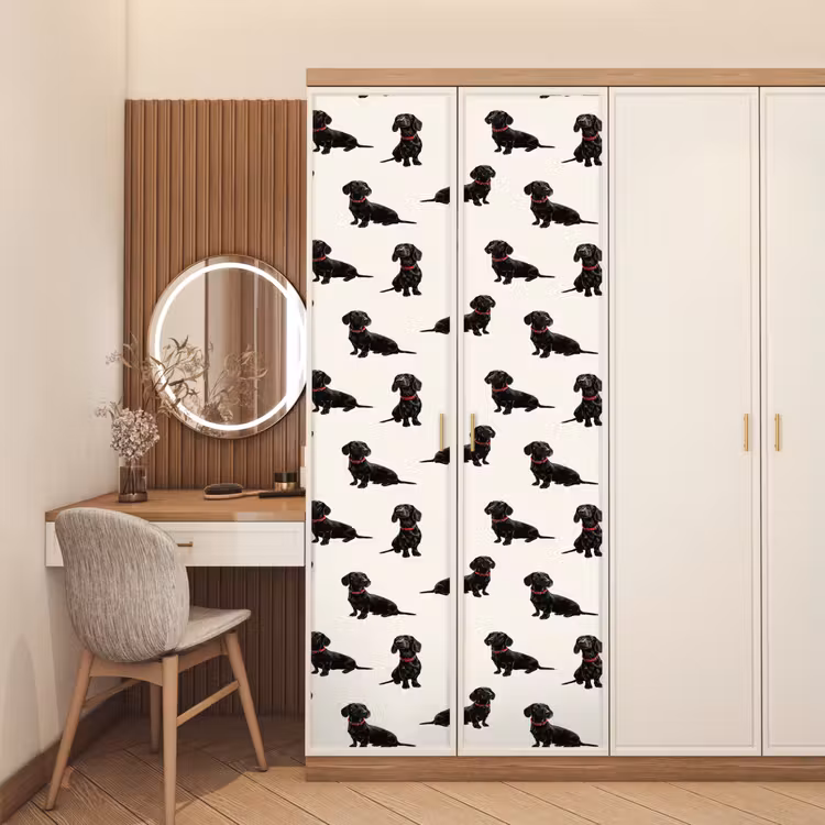 Hond - Patroon - Zwart deurposter klein 289 -sfeer3