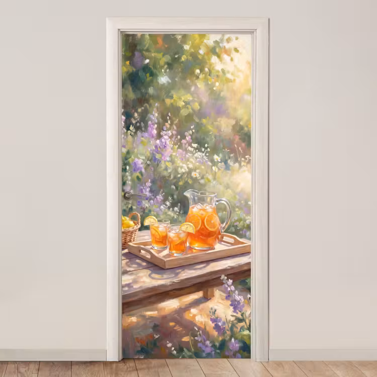 Drank - Citroen - Zomer - Tuin - Geel deurposter klein -3d_beige