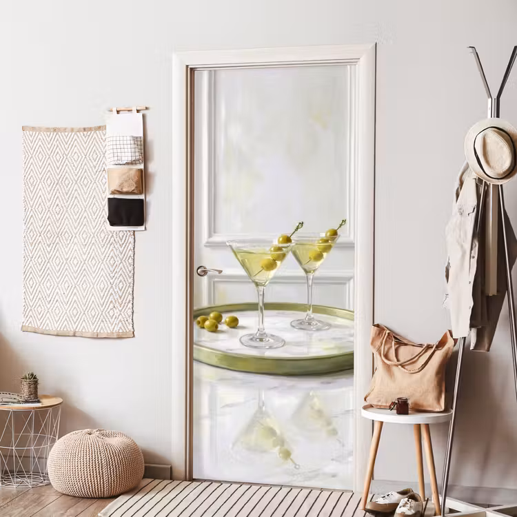 Drank - Martini - Olijven - Modern - Wit deurposter klein -sfeer6