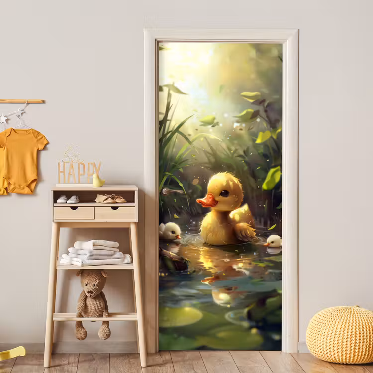 Eendjes - Dieren - Natuur deurposter klein -sfeer4
