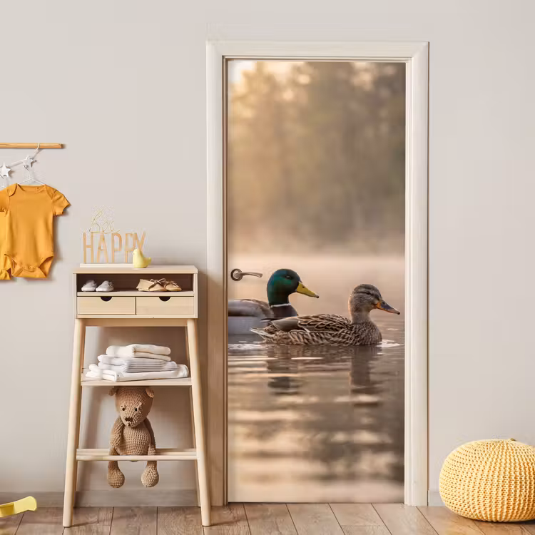 Eenden - Water - Mist - Natuur deurposter klein -sfeer4
