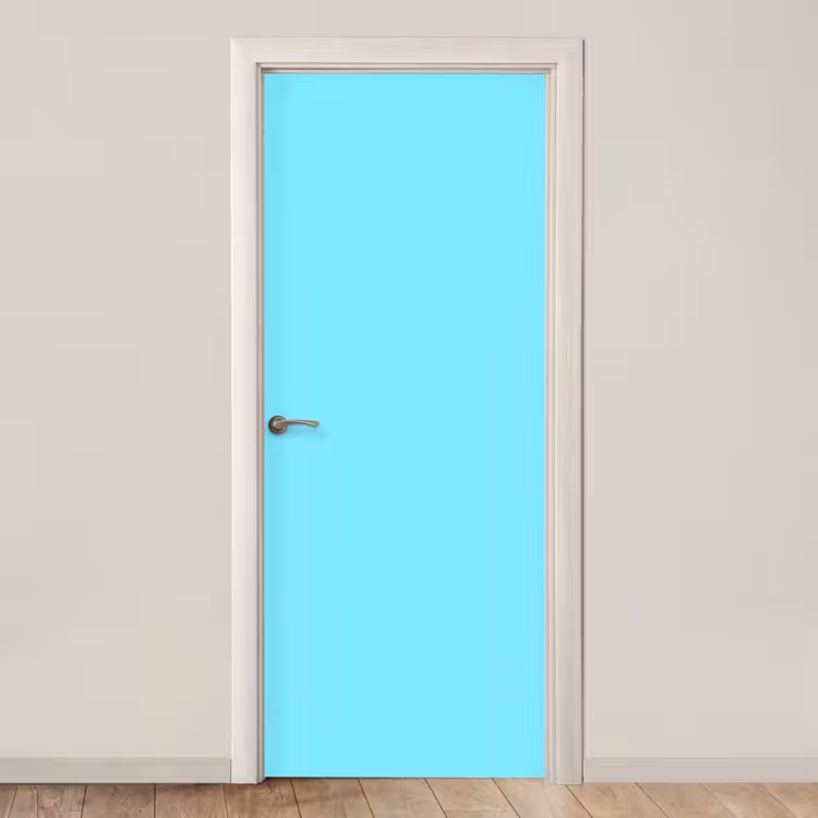 Electric - Cyan - Blauw deurposter klein 289 -3d_beige