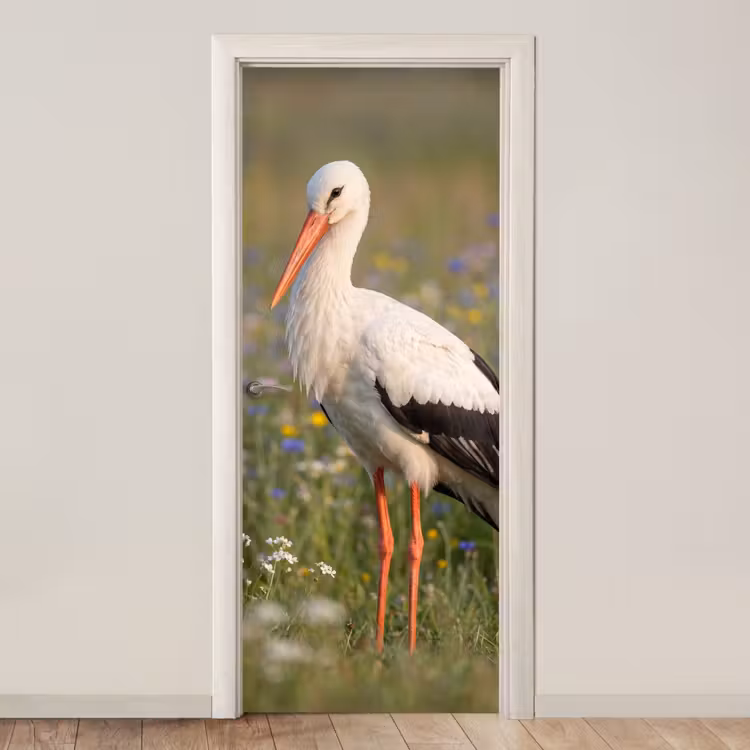 Ooienvaar - Bloemen - Weide - Kleurrijk deurposter klein -3d_beige