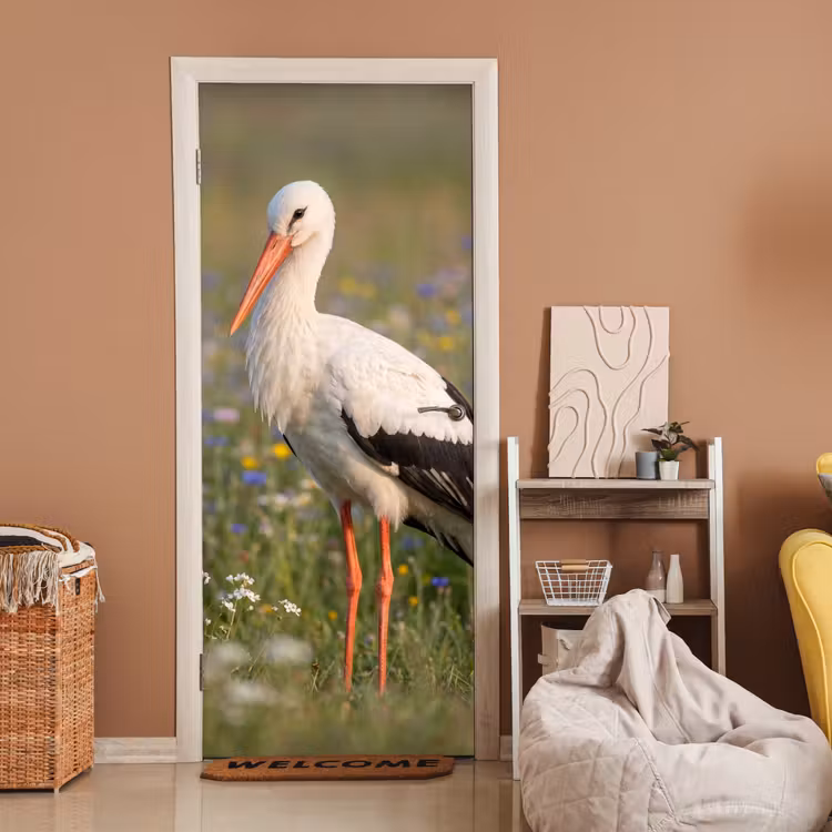 Ooienvaar - Bloemen - Weide - Kleurrijk deurposter klein -sfeer1